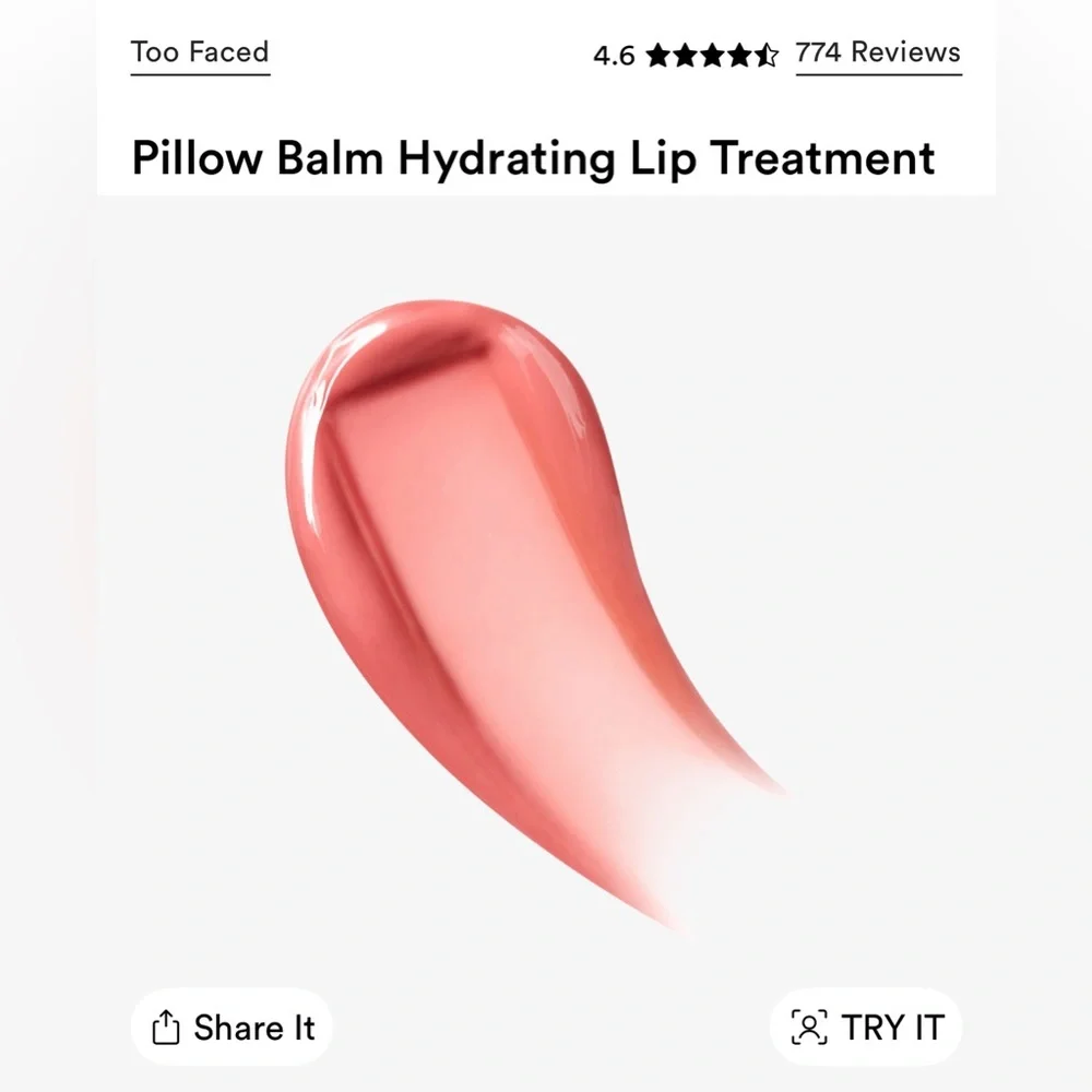 Too Faced Pillow Balm Lip Treatment in Shade Pink Pineapple Kiss